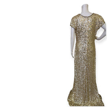 Load image into Gallery viewer, Primavera Couture Elegant Gold Sequin Evening Gown