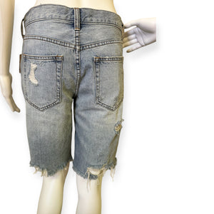 Free People Mid Vintage Indigo Distressed Shorts