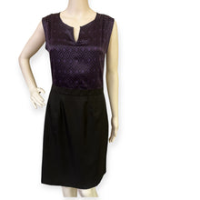 Load image into Gallery viewer, Banana Republic Black and Purple Color block dress