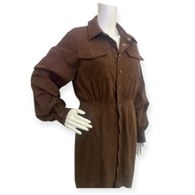 Load image into Gallery viewer, Pretty Little Thing Brown Button-Up Dress