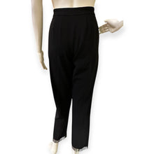 Load image into Gallery viewer, Elegant Black Women's Pants with Fringe Detail