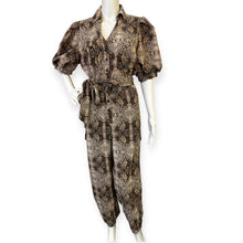 Load image into Gallery viewer, Snake Print Utility Jumpsuit - Brown