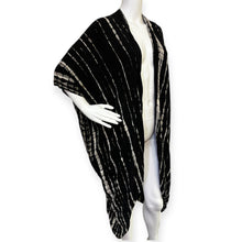 Load image into Gallery viewer, Black and Off White Striped Kimono