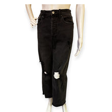 Load image into Gallery viewer, Women's Black Distressed Jeans