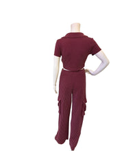 Load image into Gallery viewer, Ribbed Cargo Wide-Leg Pants Set