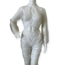 Load image into Gallery viewer, Sheer White Polka Dot Two-Piece Set
