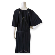 Load image into Gallery viewer, Scott Barrie Elegant Black Dress with Sheer Accents
