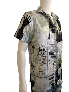 Like BASQUIAT Skull Button Down