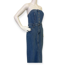 Load image into Gallery viewer, Button Front Denim Tube Dress