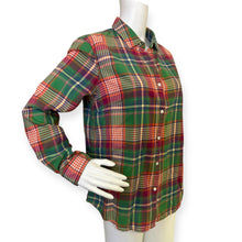 Load image into Gallery viewer, J.McLaughlin Women's Plaid Button-Up Shirt in Green, Red &amp; Navy