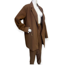 Load image into Gallery viewer, Elegant Brown Oversized suit jacket Pantsuit