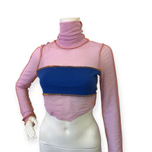 Load image into Gallery viewer, Princess Contrast Hight Collar Crop Top