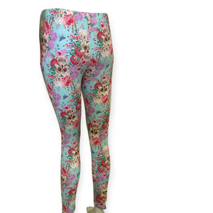 Floral Skull Print Leggings