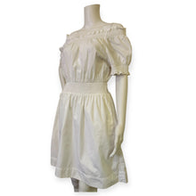 Load image into Gallery viewer, Smocked puff-sleeve cotton poplin dress