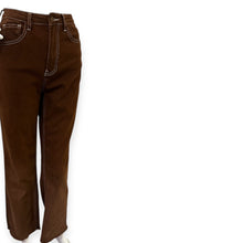 Load image into Gallery viewer, Classic Brown Stitched Flare Women's Jeans