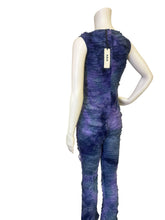 Load image into Gallery viewer, Textured Sleeveless Distressed Flare Pant Jumpsuit