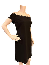Load image into Gallery viewer, Premier Amour Black Off-Shoulder Scallop Hem Dress