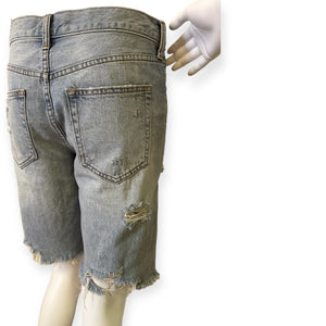 Free People Mid Vintage Indigo Distressed Shorts