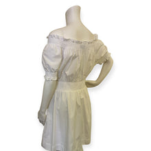 Load image into Gallery viewer, Smocked puff-sleeve cotton poplin dress