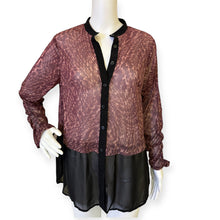 Load image into Gallery viewer, Mesh Button-Down Blouse