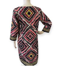 Load image into Gallery viewer, Talbots Chain Link Print Midi Geometric Patterned Dress