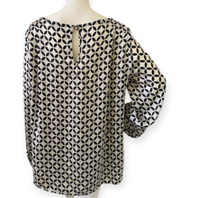 Load image into Gallery viewer, Edas Italian Designer Beige Geometric Retro 60&#39;s Style Blouse