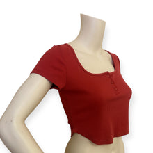 Load image into Gallery viewer, Coral Ribbed Crop Top