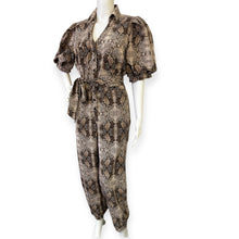 Load image into Gallery viewer, Snake Print Utility Jumpsuit - Brown