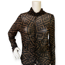 Load image into Gallery viewer, Geometric Patterned Sweet Rain Sheer Top