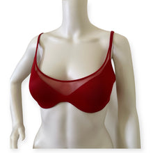 Load image into Gallery viewer, Victoria’s Secrets Red Mesh Plunge Bra