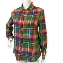 Load image into Gallery viewer, J.McLaughlin Women's Plaid Button-Up Shirt in Green, Red &amp; Navy