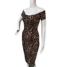 Load image into Gallery viewer, Leopard Print Off-Shoulder Dress