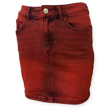 Load image into Gallery viewer, Red Acid Wash Denim Skirt