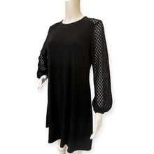 Load image into Gallery viewer, MK Elegant Black Dress with crochet design Sleeves