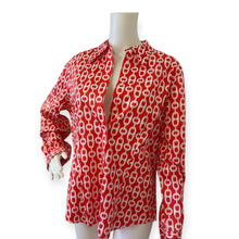Load image into Gallery viewer, Red and White Chain Print Women's Top