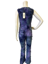 Load image into Gallery viewer, Textured Sleeveless Distressed Flare Pant Jumpsuit