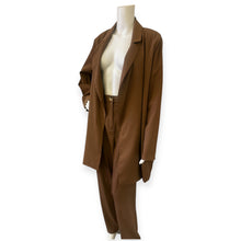 Load image into Gallery viewer, Elegant Brown Oversized suit jacket Pantsuit