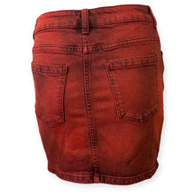 Load image into Gallery viewer, Red Acid Wash Denim Skirt