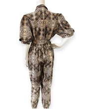 Load image into Gallery viewer, Snake Print Utility Jumpsuit - Brown