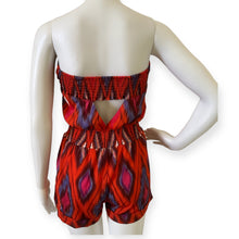 Load image into Gallery viewer, Bebe Red Viper Tribal Pleated Romper