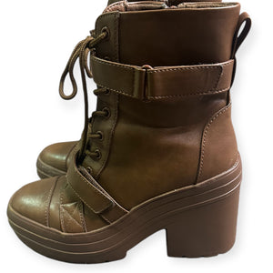 Limelight Women's Jazzie Brown Lace Up Zipper Platform Boots