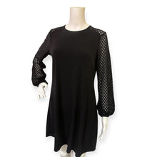 Load image into Gallery viewer, MK Elegant Black Dress with crochet design Sleeves