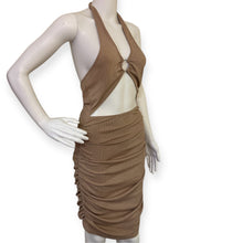 Load image into Gallery viewer, Nude Halter Cutout Dress