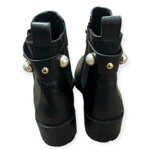 Karl Lagerfeld Paris Women's Fashion Boot with Pearl Accents