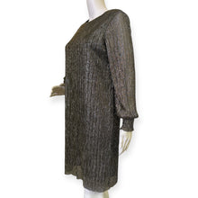 Load image into Gallery viewer, Elegant Foil Metallic Long Sleeve Dress