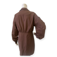 Load image into Gallery viewer, Pretty Little Thing Brown Button-Up Dress