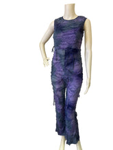 Load image into Gallery viewer, Textured Sleeveless Distressed Flare Pant Jumpsuit