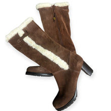 Load image into Gallery viewer, Lauren by Ralph Lauren Rosella Boots Brown Shearling-Lined Knee-High Boots
