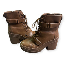 Load image into Gallery viewer, Limelight Women&#39;s Jazzie Brown Lace Up Zipper Platform Boots