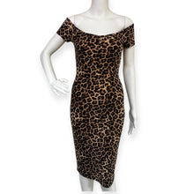Load image into Gallery viewer, Leopard Print Off-Shoulder Dress